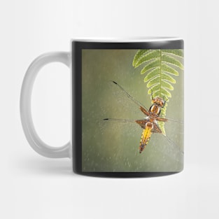 Broad-bodied Chaser female on fern Mug
